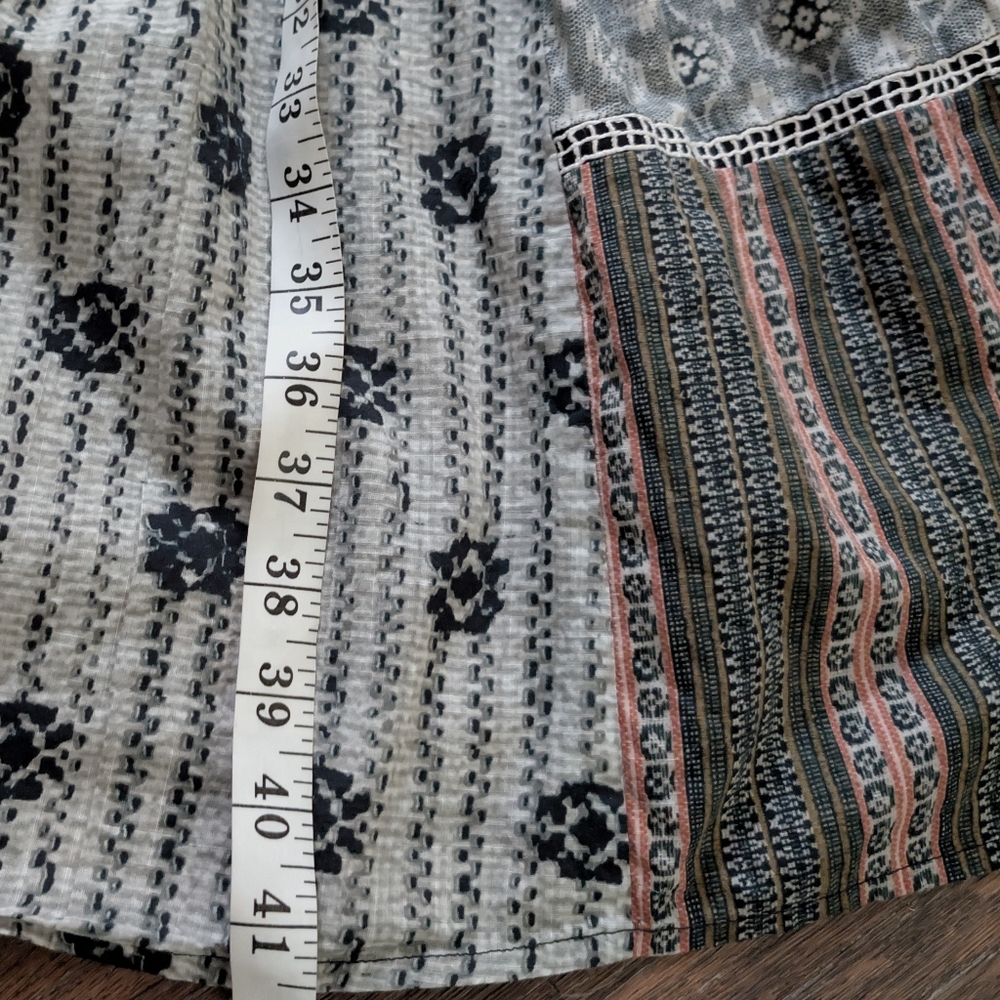 Boho Artisan Market Sleeveless Midi Dress – Patchwork Green Blue Cream Mauve S - Picture 6 of 14